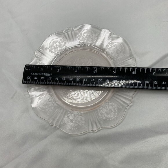 Set of 6 Vtg Macbeth Evans American Sweetheart Pink Depression Glass Dessert Pla - Picture 3 of 6